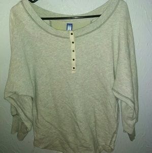 Free People Tops - New Free People M Sweatshirt Gray Henley Top Free People Tops - New Free People M Sweatshirt Gray Henley Top